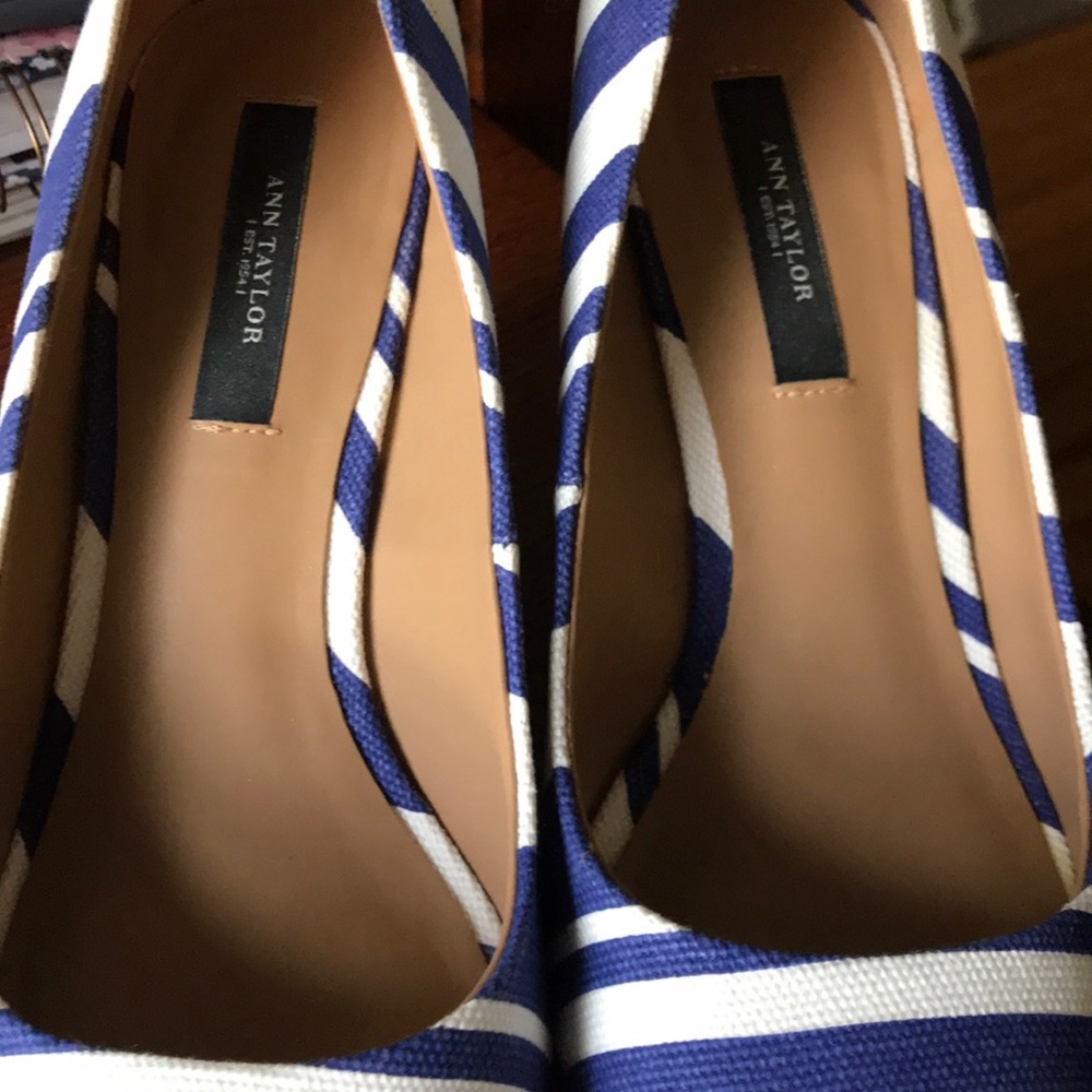 Ann Taylor Blue and White Wedge.
